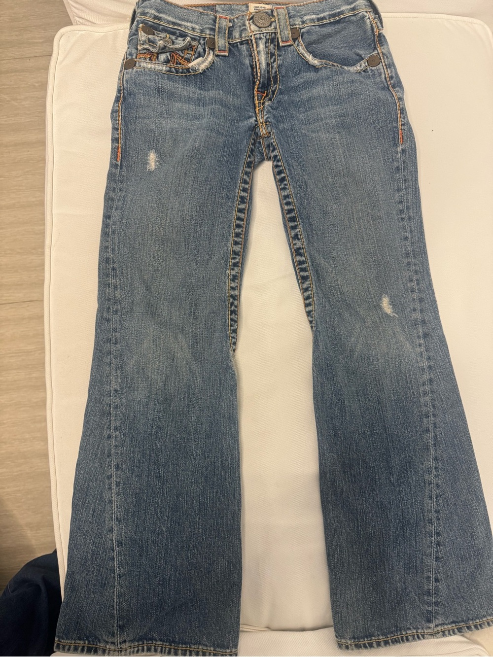 True Religion Blue Bootcut Jeans with Embroidered Pocket Detail - Picture 5 of 6